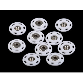 Metal snap fastener for sewing 25mm white