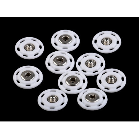 Metal snap fastener for sewing 25mm white