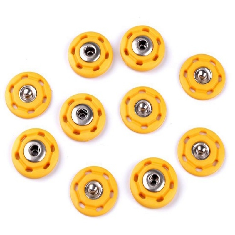 Metal snap fastener for sewing 25mm mustard yellow