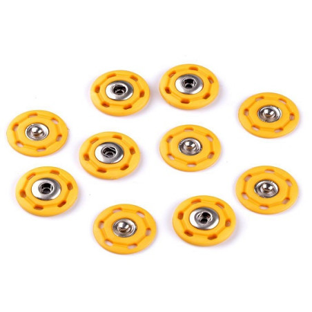 Metal snap fastener for sewing 25mm mustard yellow