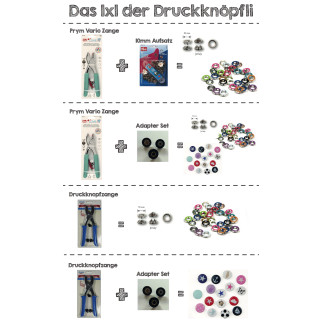 Lot de 20 boutons-pression en jersey fermés bleus