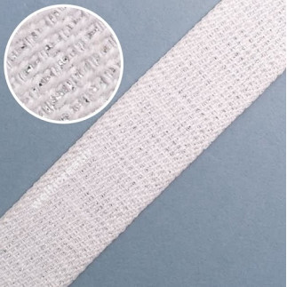 Bandoulière de sac 40 mm Piquet blanc/argent