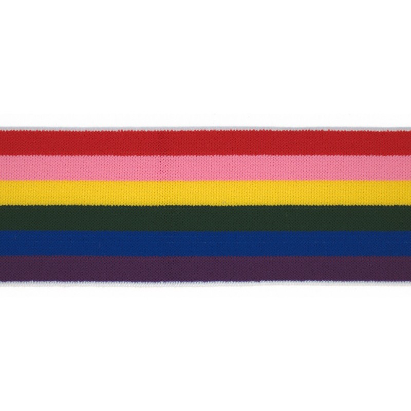 Gummiband 40mm Stripe rainbow
