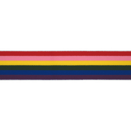 Gummiband 40mm Stripe rainbow