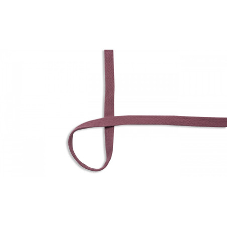 Cordon plat en coton 15 mm vieux rose (qt)