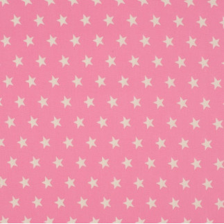 Coton - étoiles roses