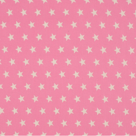 Coton - étoiles roses