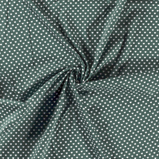 Cotton - Mini hearts petrol green