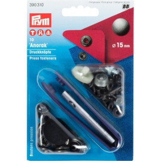 Bouton pression Prym Anorak 15 mm nickel antique (310)