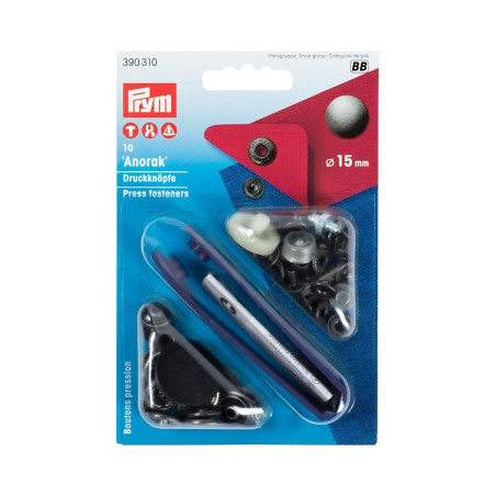 Bouton pression Prym Anorak 15 mm nickel antique (310)