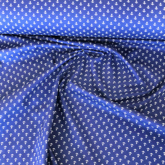 Coton - petite ancre bleu foncé (v)
