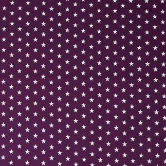 Popeline de coton - étoiles violettes (v)