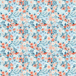 coton tissé biologique - Mona Luna Midnight Flora bleu clair