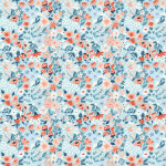 Organic Woven Cotton - Mona Luna Midnight Flora light blue