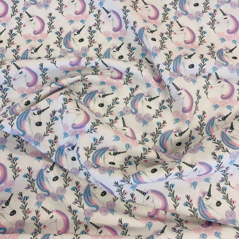 Camelot fabric - Enchanted Forest unicorns white