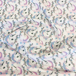 Camelot fabric - Enchanted Forest Unicorns mint