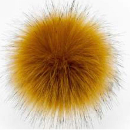 Faux fur pompom - Fox mustard