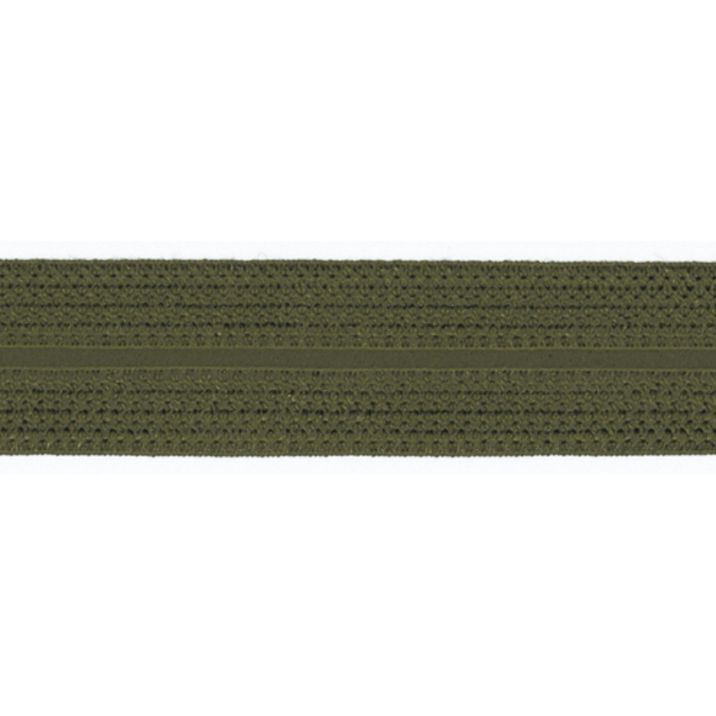 Elastic edging tape Jacquard army (qt)