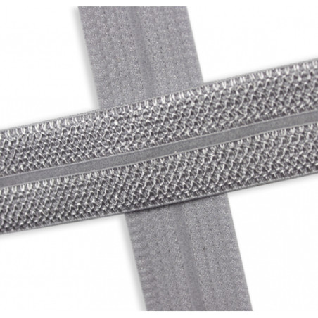 Elastic edging tape jacquard silver grey (qt)