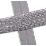 Elastic edging tape Jacquard silver grey (qt)