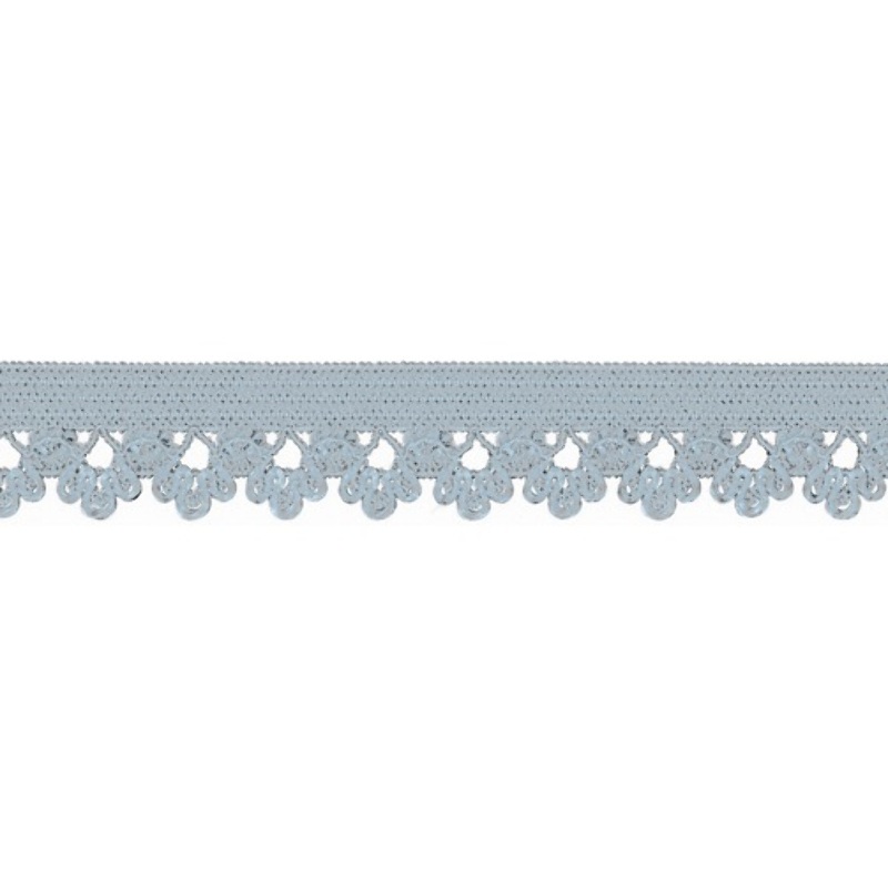 Fleurs tissu de dentelle élastique bleu clair (qt)