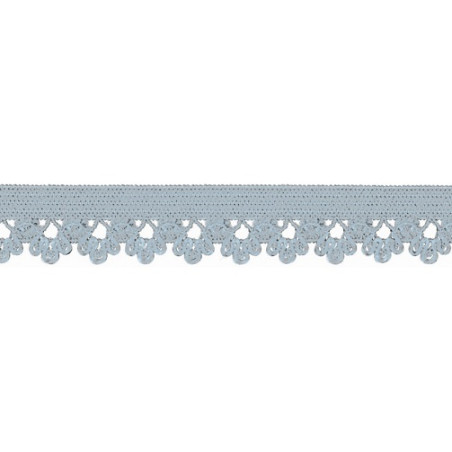 Fleurs en dentelle élastique bleu clair (qt)