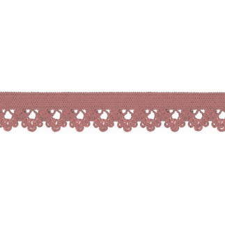Fleurs en dentelle élastique vieux rose (qt)
