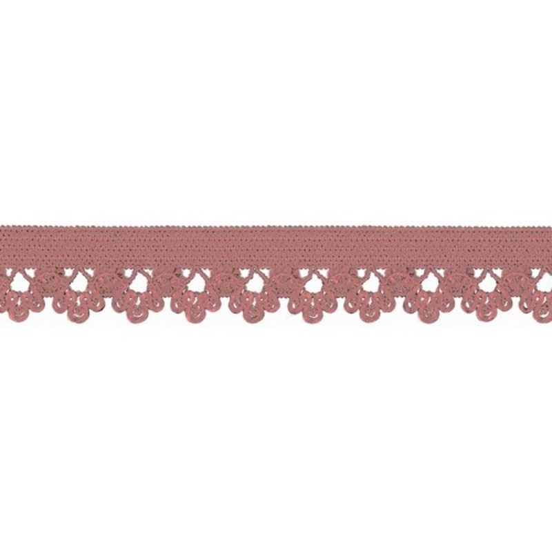 Elastic lace flowers old rose (qt)