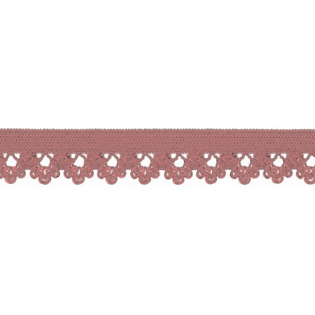 Fleurs en dentelle élastique vieux rose (qt)