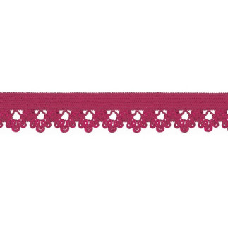 Dentelle élastique fleurs fuchsia (qt)
