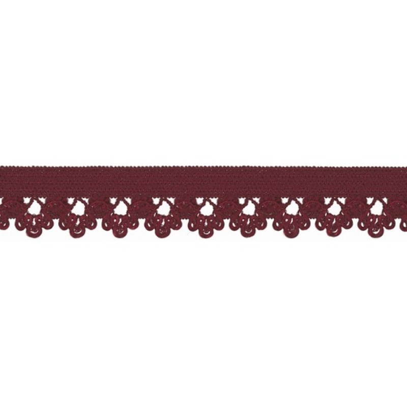 Elastic lace flowers bordeaux (qt)