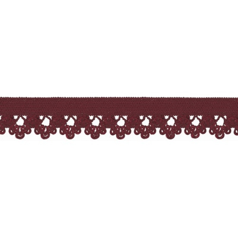Elastic lace flowers burgundy (qt)