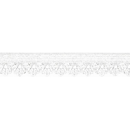 Fleurs en dentelle élastique blanche (qt)