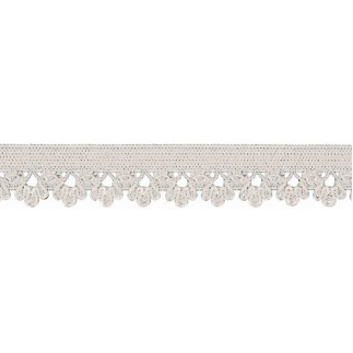 Elastic lace flowers off-white (qt)
