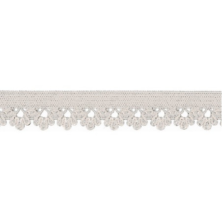 Elastic lace flowers off-white (qt)
