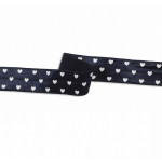 Elastic edging ribbon hearts navy (qt)