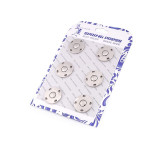 Boutons pression à coudre 20 mm - 6 paires argent métallisé