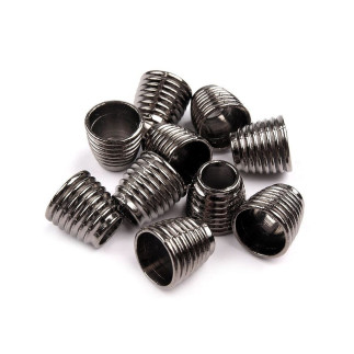 Embout de cordon - métal rainuré bronze 8 mm