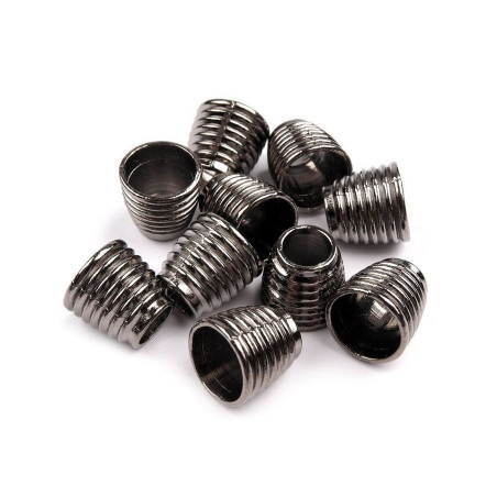 Embout de cordon - métal rainuré bronze 8 mm