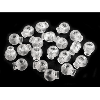Arrêt de cordon petit rond 15 mm transparent