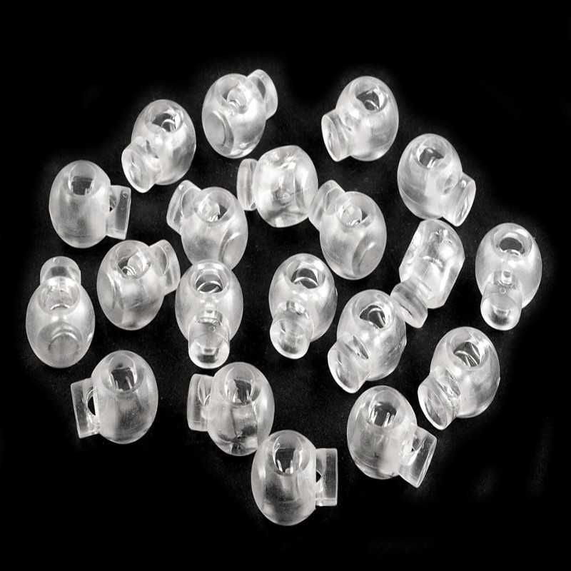 Arrêt de cordon petit rond 15 mm transparent