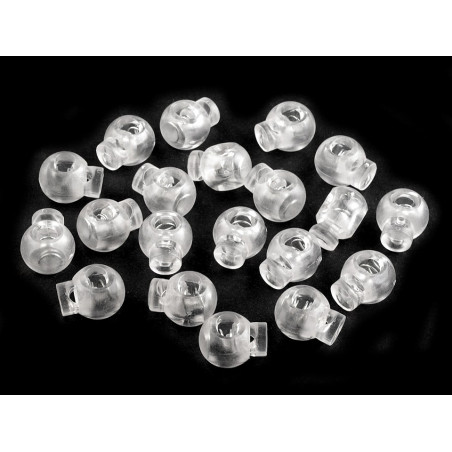 Arrêt de cordon petit rond 15 mm transparent