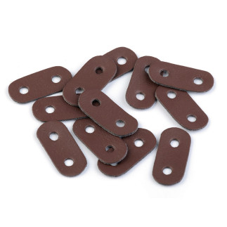 Embout de cordon - 2 trous cuir marron 5 mm