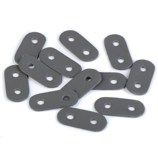 Embout de cordon - 2 trous cuir gris 5 mm