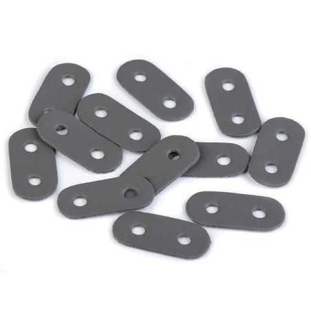 Cord end - 2-hole leather grey 5mm
