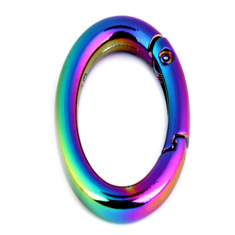 Mousqueton de poche ovale arc-en-ciel