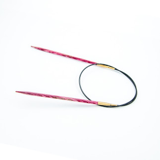 Aiguille à tricoter circulaire en bois « tricotez-vous heureux » 80 cm