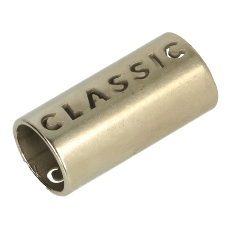 Cord end - metallic classic 11mm silver frosted