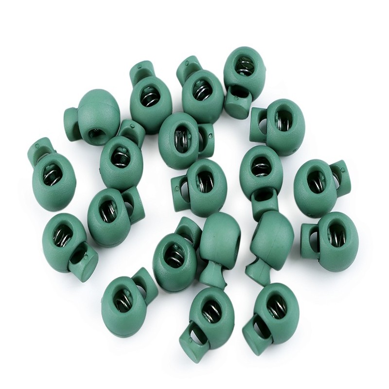 Petit bloque-cordon rond 15 mm émeraude