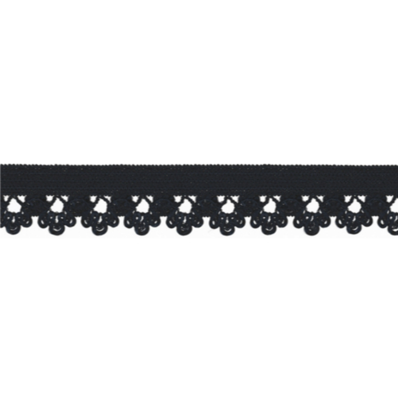 Elastic lace flowers navy (qt)